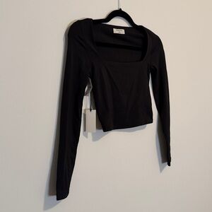 NWT Babaton Black Contour Squareneck Long Sleeve
